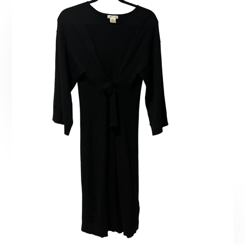 Black Midi Front Tie Dress (Size S)